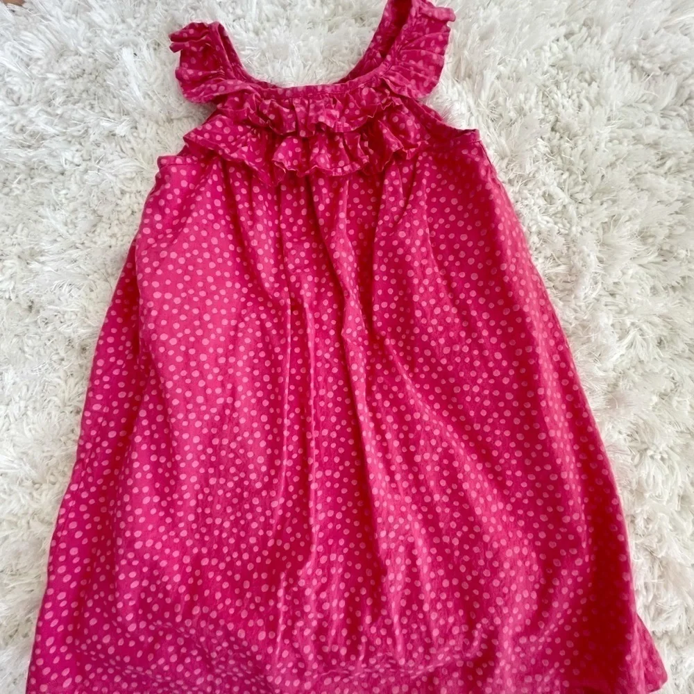 Girls hot pink polka dots dress